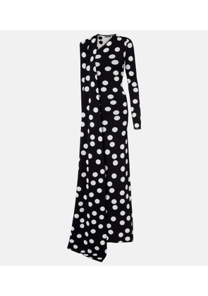 David Koma Polka-dot scarf-detail gown