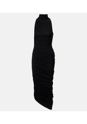 Jacquemus Piazza gathered jersey midi dress