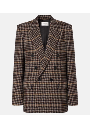 Saint Laurent Houndstooth double-breasted wool blazer
