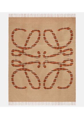 Loewe Anagram checked wool and cashmere blanket