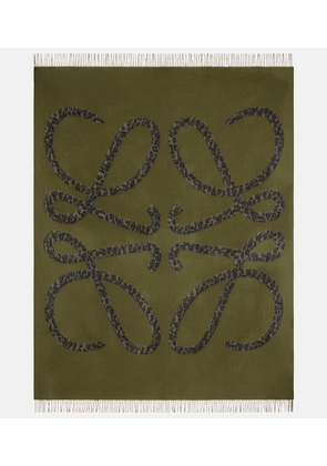 Loewe Anagram fringed wool and cashmere blanket