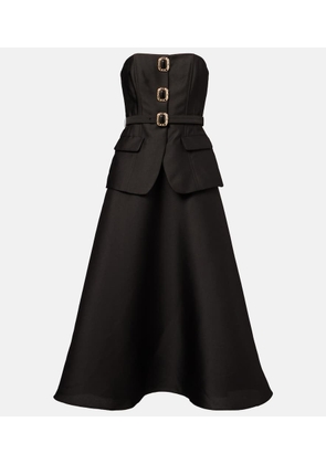 Self-Portrait Embellished belted midi dress