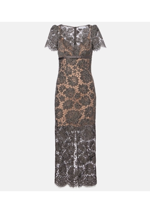 Self-Portrait Floral lace midi dress