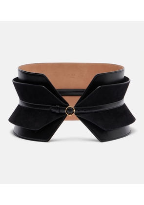 Alaia Bustier leather and suede belt