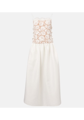 Self-Portrait Bow-detail lace and satin maxi dress