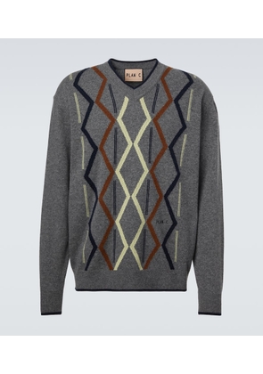 Plan C Intarsia wool and cashmere sweater