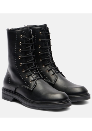 Max Mara Urbancombat leather combat boots
