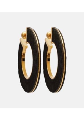 Alaia Blade Medium leather hoop earrings