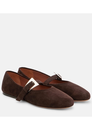 Paris Texas Sveva suede Mary Jane flats
