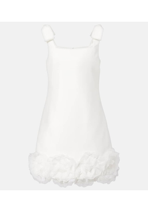 Self-Portrait Bridal floral-applique crepe minidress