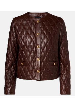 Nili Lotan Amy cropped quilted leather jacket