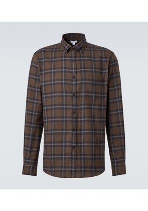 Sunspel Checked cotton flannel shirt
