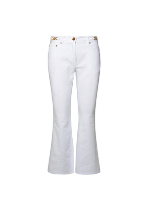 Versace White Cropped Flared Jeans, Size 27