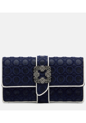 Manolo Blahnik Capri Mini embellished satin clutch