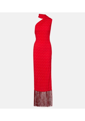 Acne Studios Scarf-detail fringed satin maxi dress