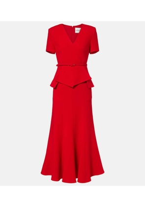 Roland Mouret Draped peplum wool midi dress