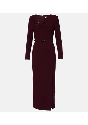 Roland Mouret Draped belted wool crepe midi dress