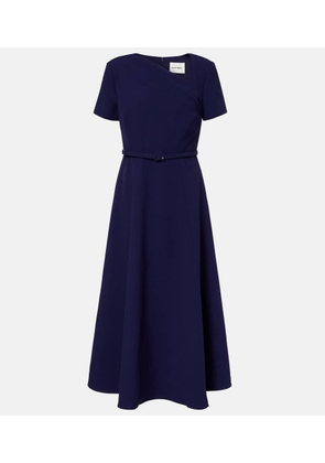 Roland Mouret Asymmetric belted crepe midi dress