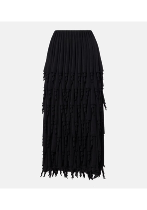 Alaia Tiered wool and silk maxi skirt