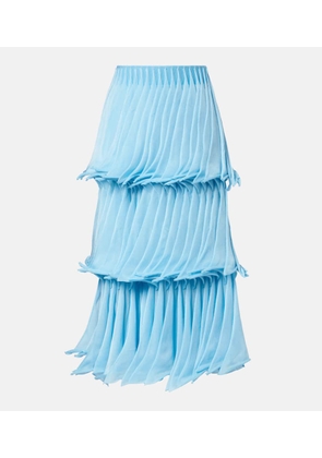 Alaia Pleated tiered maxi skirt