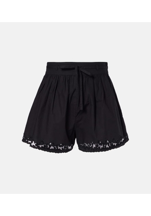 Ulla Johnson Elowen embroidered cotton poplin shorts