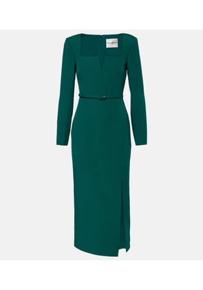 Roland Mouret Belted wool and silk midi dress