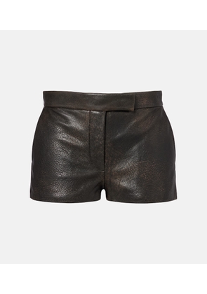 Alex Perry Low-rise leather micro shorts