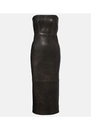 Alex Perry Leather midi dress