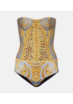 Versace Printed cotton corset bodysuit