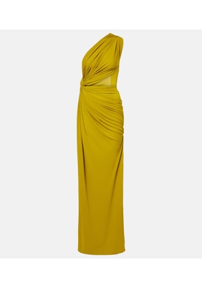 Alex Perry Draped one-shoulder crepe jersey gown
