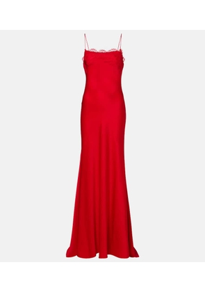 Alex Perry Lace-trimmed crepe satin gown