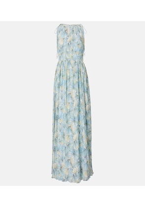 Veronica Beard Yardley floral pleated chiffon gown