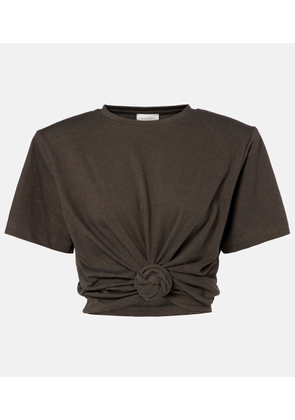 Magda Butrym Gathered cotton and silk T-shirt