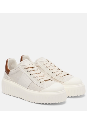 Hogan H-stripes canvas and leather sneakers