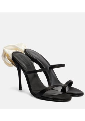 Magda Butrym Floral-applique satin sandals