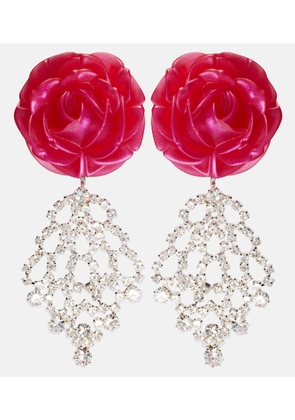 Magda Butrym Crystal-embellished floral drop earrings