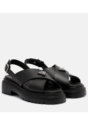 Prada Logo rubber platform sandals