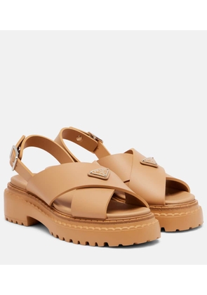 Prada Logo rubber platform sandals