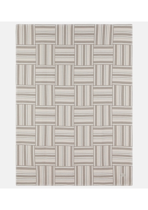 Loro Piana Intarsia striped wool and cashmere throw