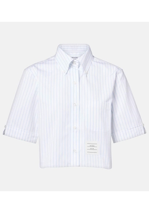 Thom Browne Pinstriped cropped cotton poplin shirt