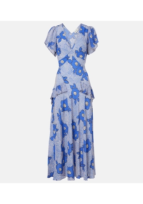Rixo Evie floral silk maxi dress