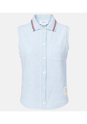Thom Browne Sleeveless cotton polo shirt