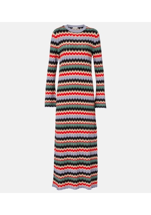 Rixo Miller chevron cotton midi dress