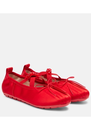Simone Rocha Grip embellished satin ballet flats