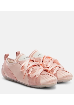 Simone Rocha Ballerina Grip satin and suede sneakers