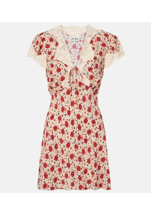 Rixo Lacie lace-trimmed floral minidress