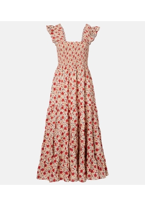 Rixo Kendall floral cotton voile midi dress