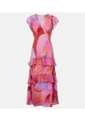 Rixo Meena printed silk maxi dress