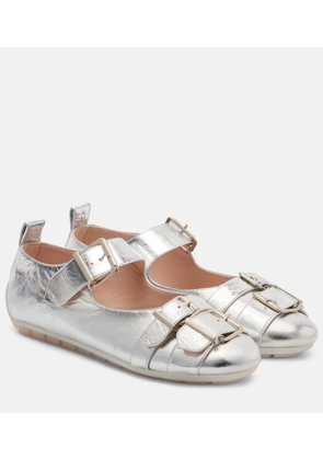 Simone Rocha Buckle Ballerina Grip leather ballet flats