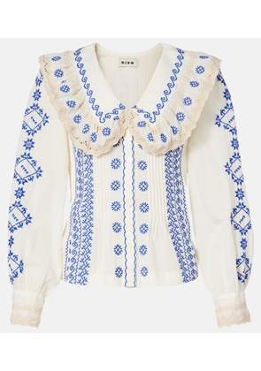 Rixo Percy embroidered cotton blouse